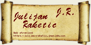 Julijan Raketić vizit kartica